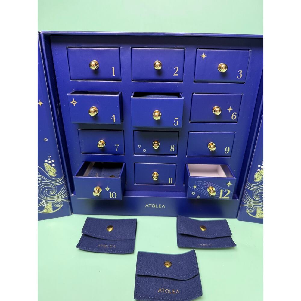 Atolea 12 Days of Shine Blue Ocean Sea Stars Jewelry Storage & Pouches BOX ONLY - Picture 6 of 7